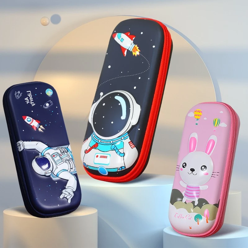 全新小学生笔袋男款耐脏实用防泼水笔盒女款落地静音3D卡通文具盒