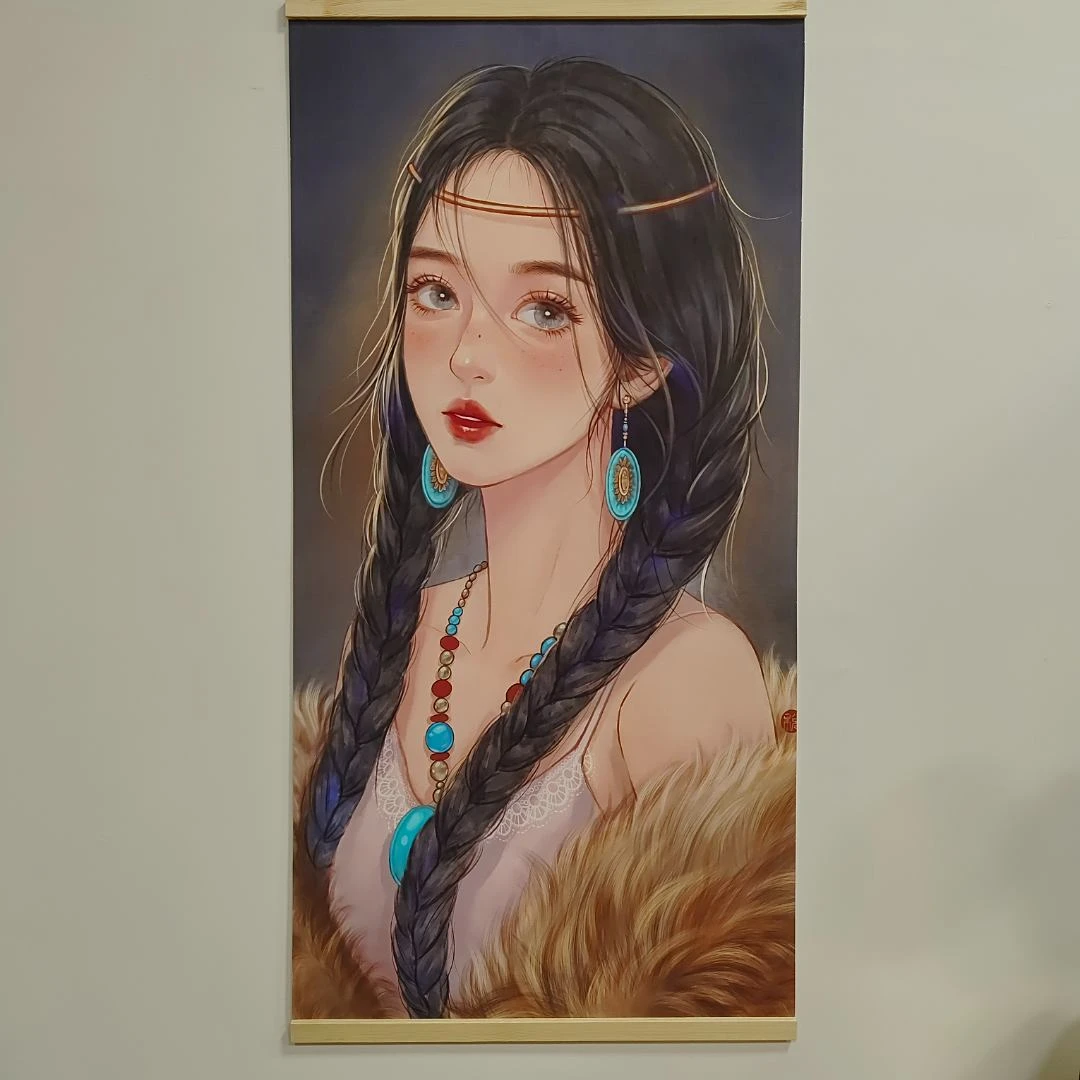 客厅可爱女孩装饰画餐厅玄关走廊卧室壁画挂画女孩60120