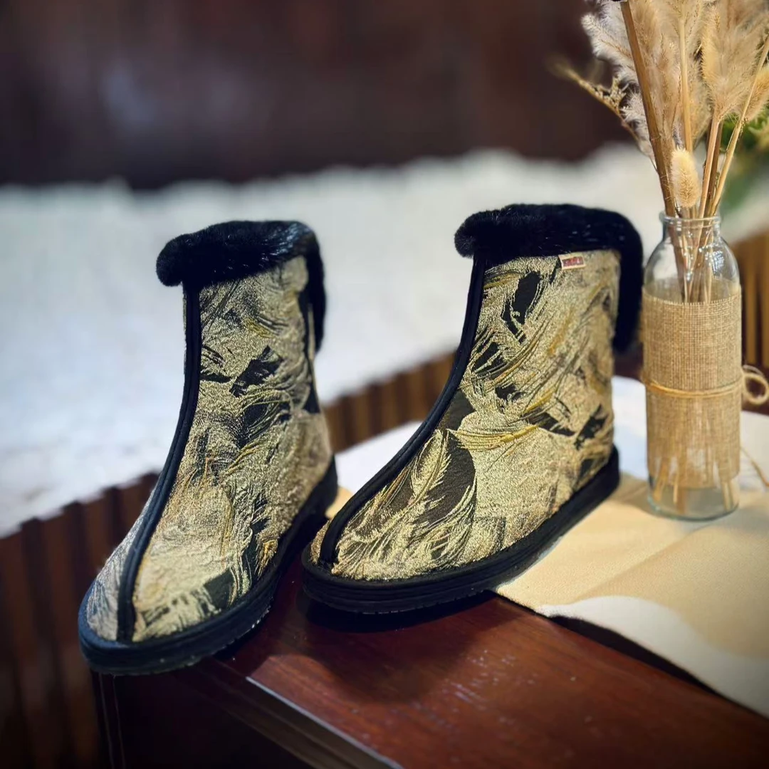 西楚【楠木毛边】冬款中国风透气舒适养脚纯手工千层底布鞋民族风