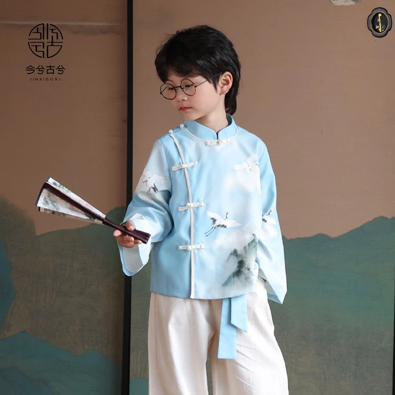 【风清扬】今兮古兮汉服男童中国风套装改良春秋2025宝宝高端唐装