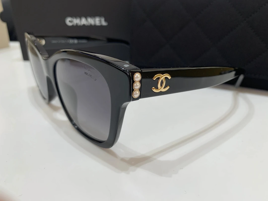全新未使用 Chanel/香奈儿 珍珠墨镜平光镜5482
