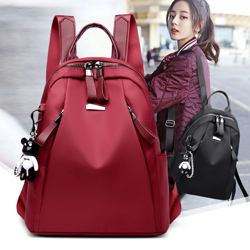 菲诗尼潮流双肩包时尚新款休闲包大容量书包轻便百搭质感双肩包女