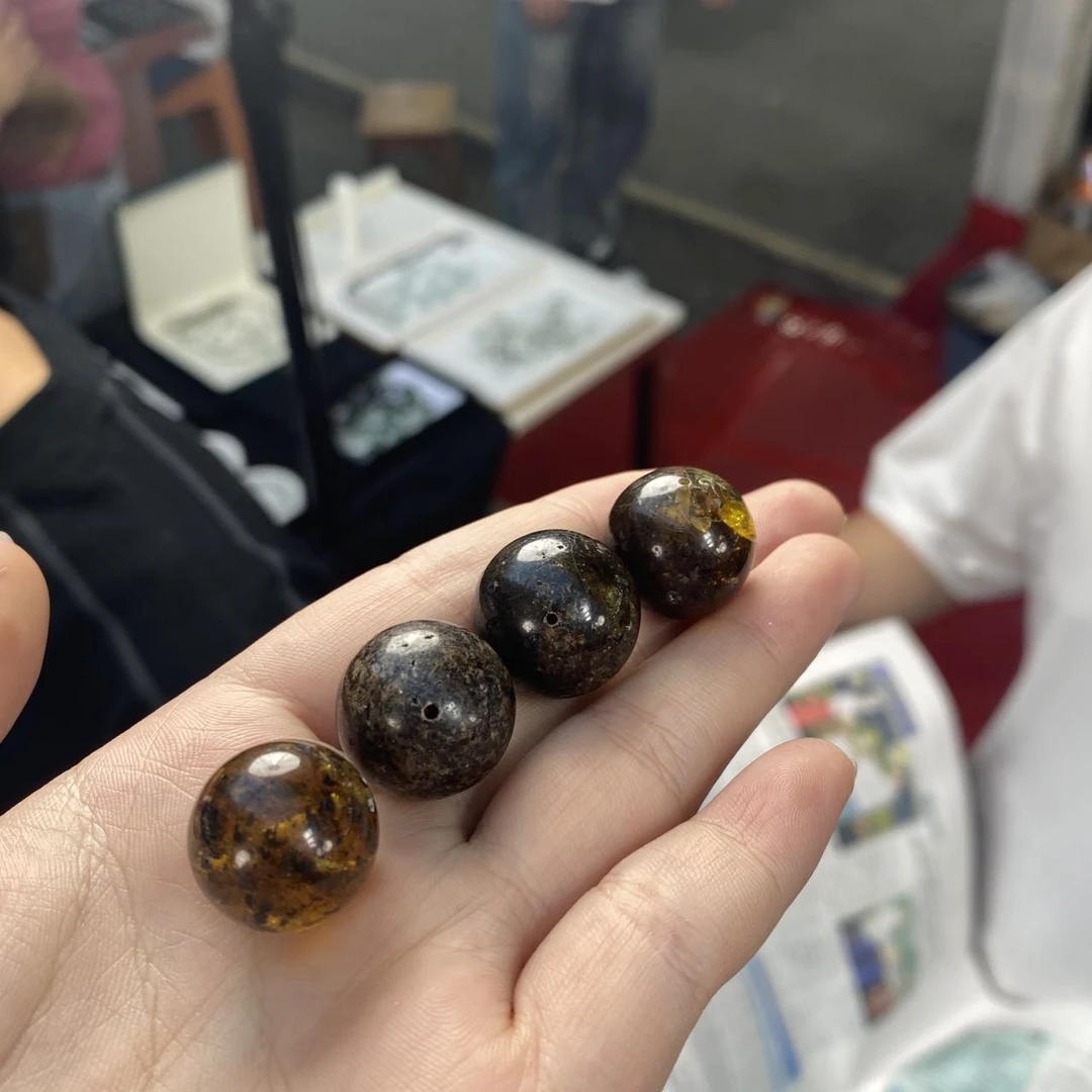 【小宝珠宝】15 T6077-药珀单珠吊坠-多样性发一件-18mm