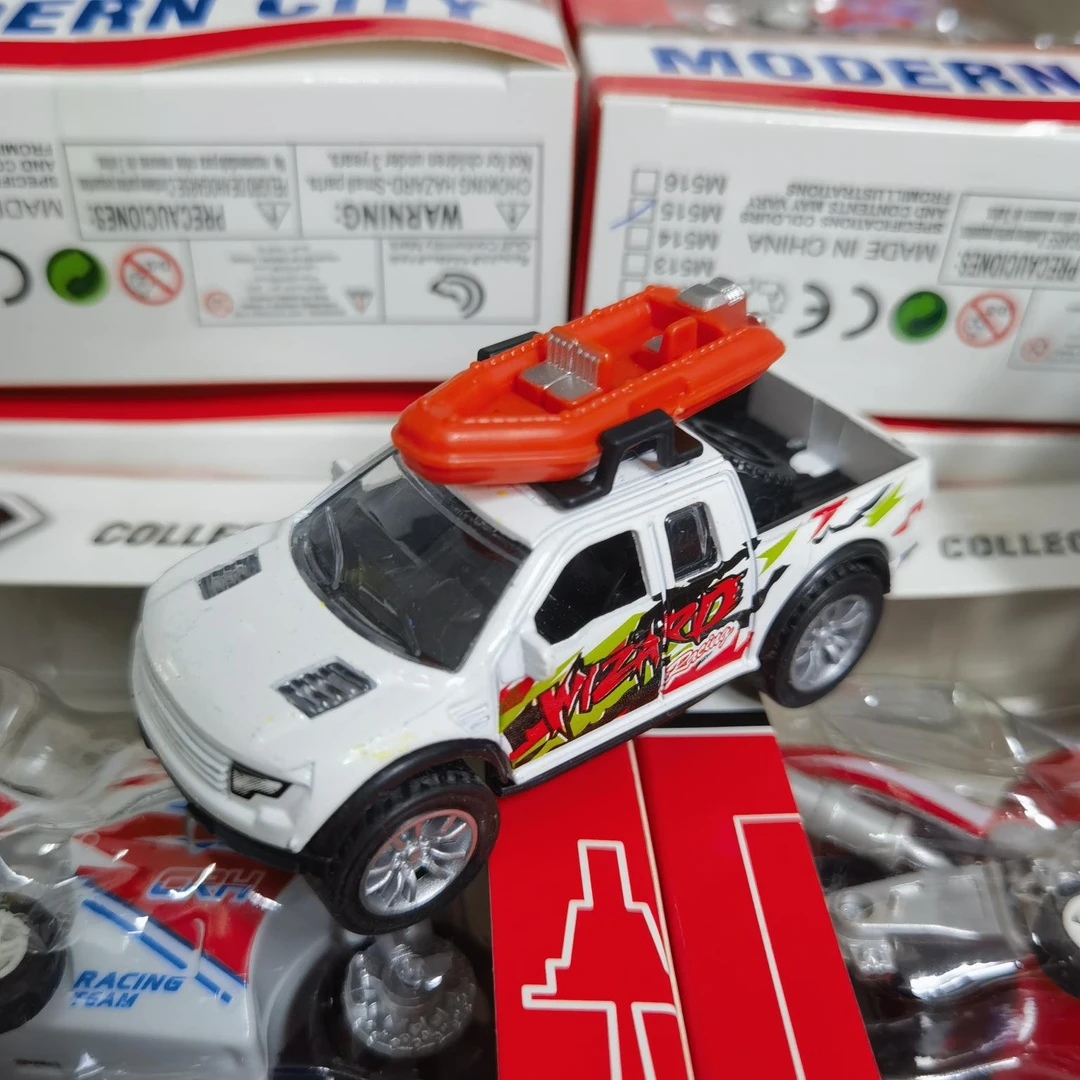 合金小车皮卡摩托涂鸦口袋车