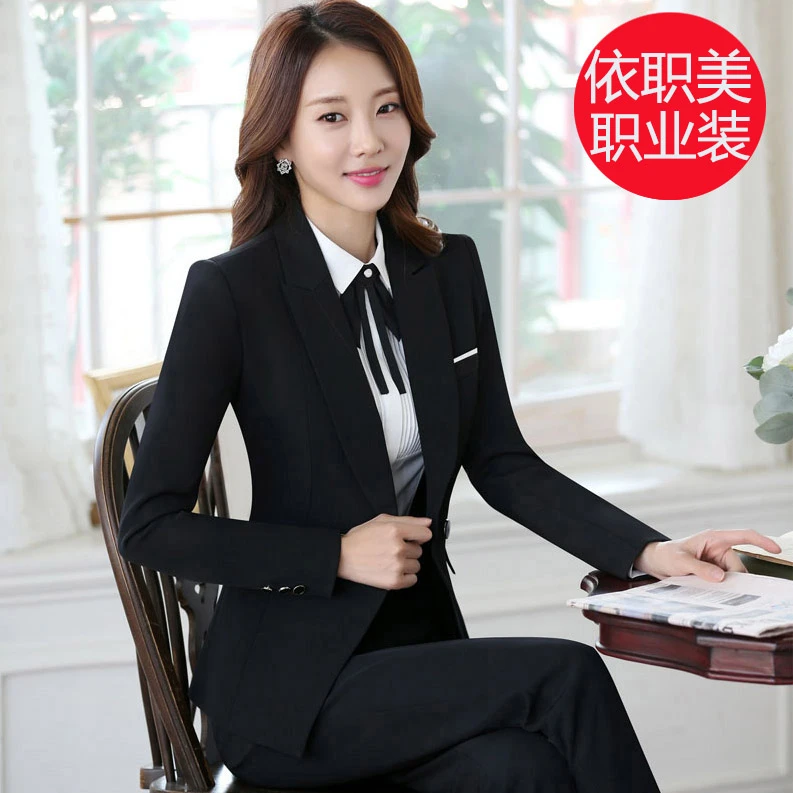 高端春秋女套装韩范时尚职业装气质售楼部工装正装经理酒店工作服