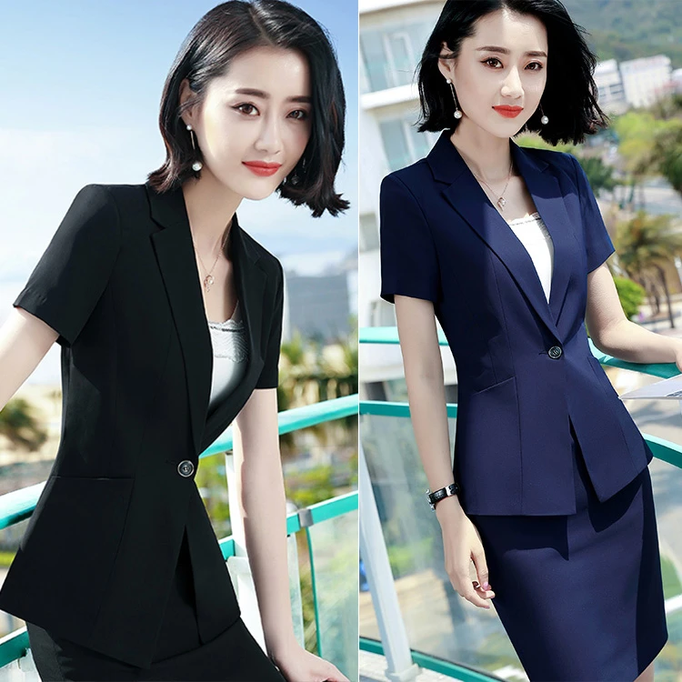 减龄职业装女装套裙夏季商务短袖西装韩范面试正装白领酒店工作服