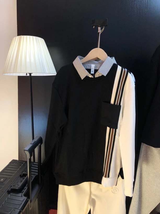 假两件卫衣男秋季新款休闲