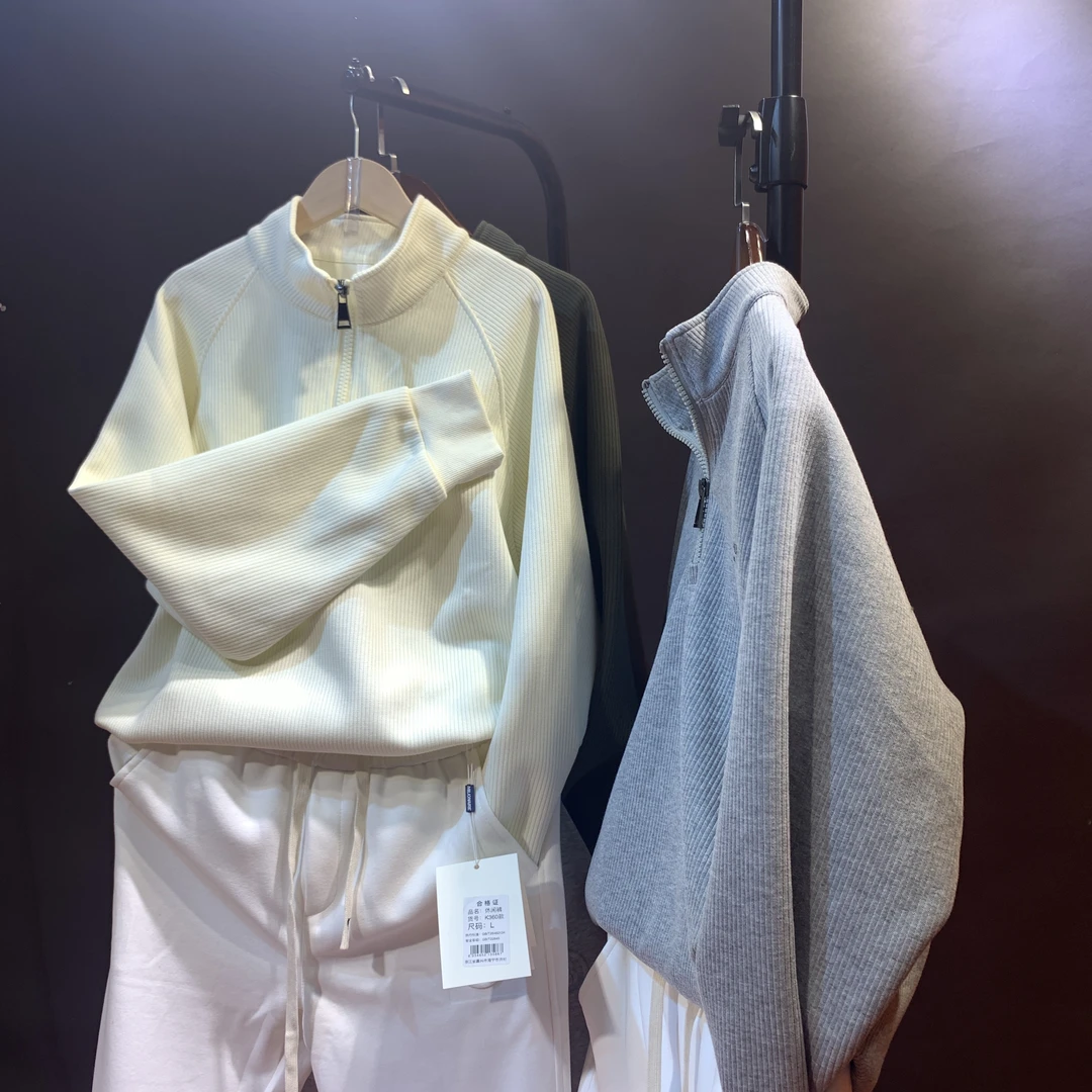 2024年老钱风秋季卫衣男女春秋长袖休闲百搭宽松韩版立领短款秋季