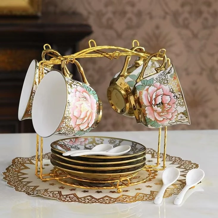 高档轻奢复古陶瓷咖啡套装下午茶具