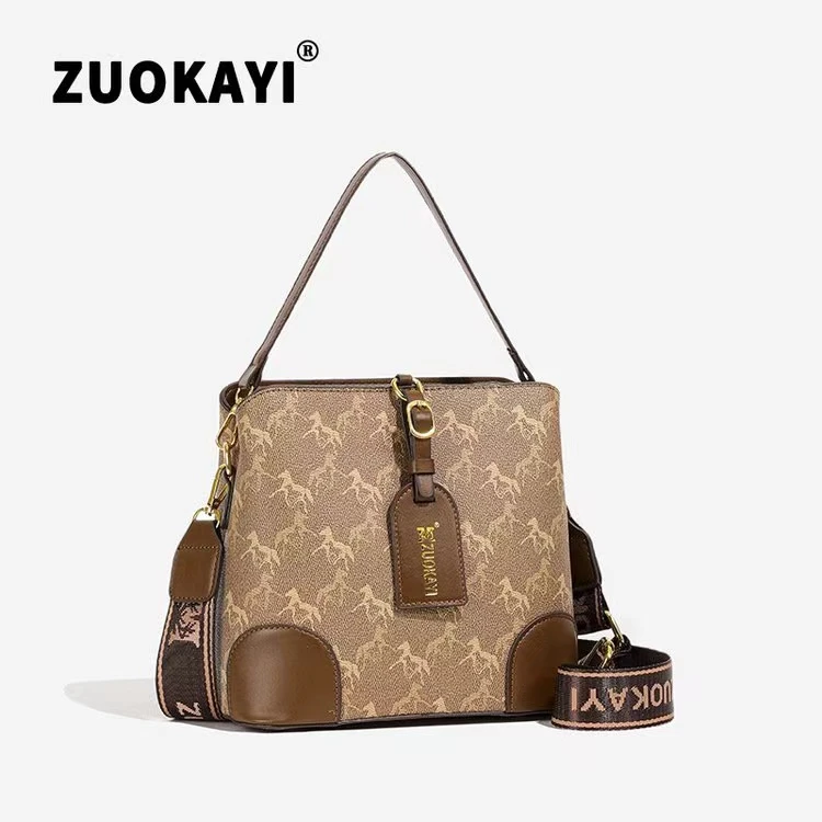 时尚水桶包复古单肩手提斜挎包9838