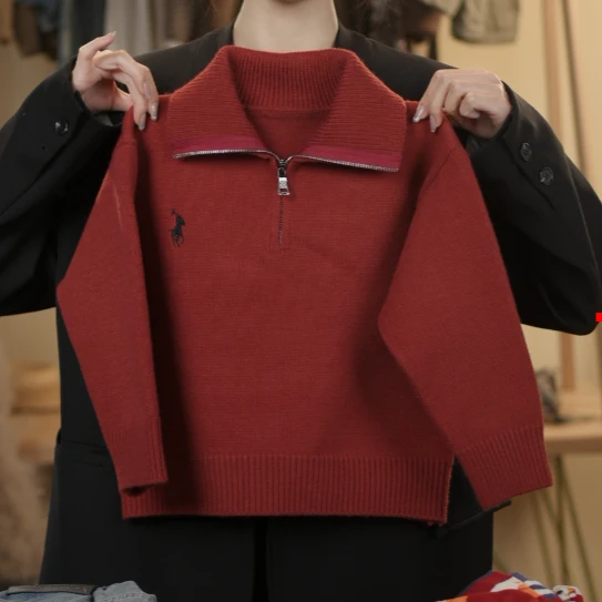 【两个小盆友】儿童秋冬圆领套头中小童打底衫韩版针织拼色毛衣8778