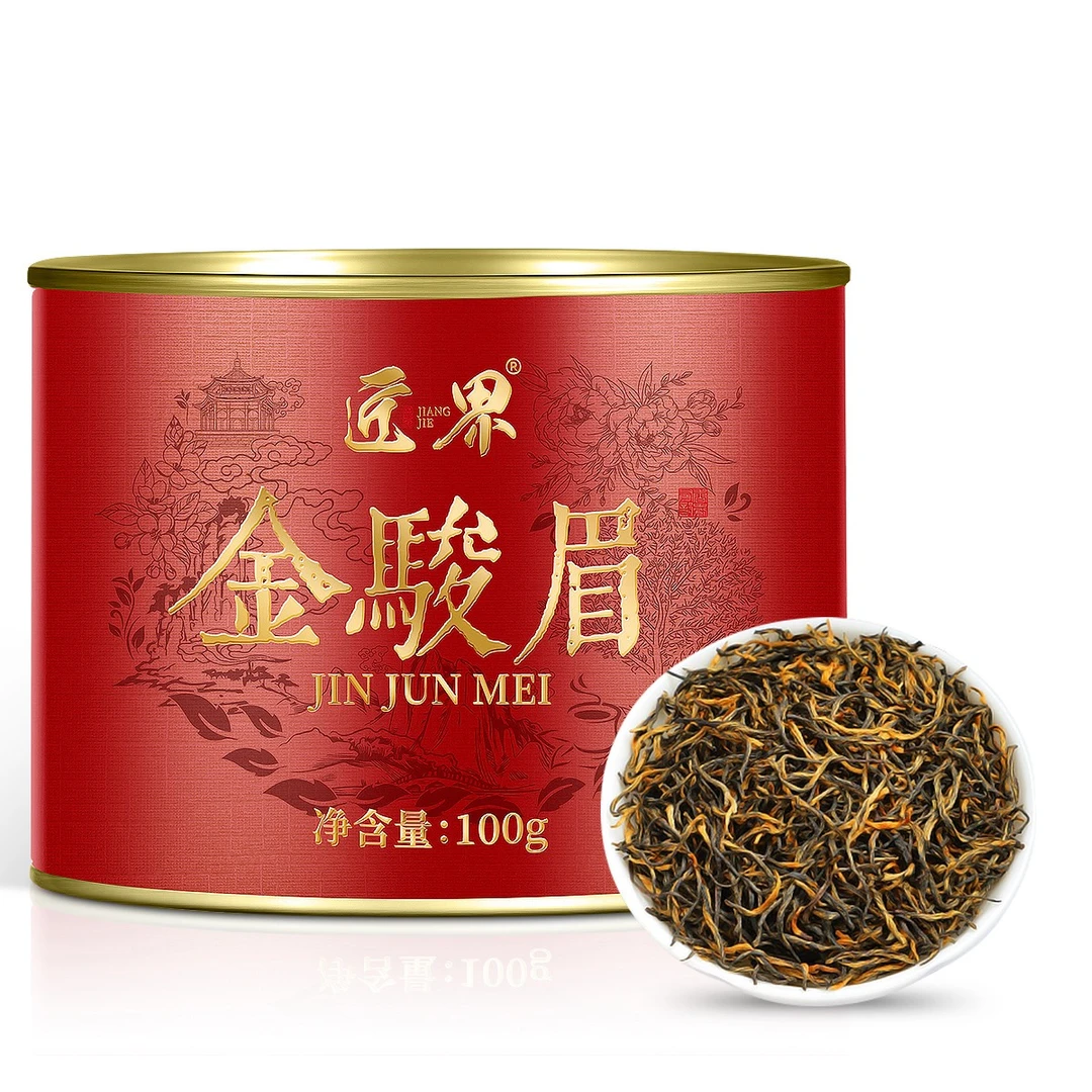 匠界金骏眉红茶茶叶嫩芽耐泡浓香型蜜香带黄芽正宗金俊眉罐装100g