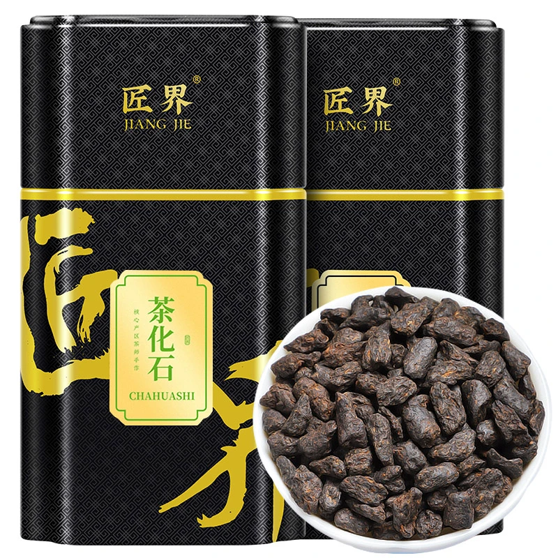 匠界茶化石500g十五年云南糯米香味碎银子普洱熟茶茶叶玻璃罐