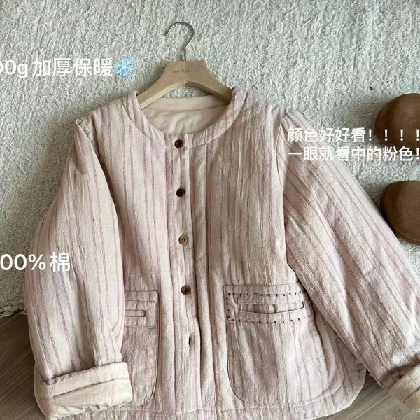 小文姐 W0656-冬季夹棉棉服外套宽松加厚保暖轻薄保暖棉衣棉服