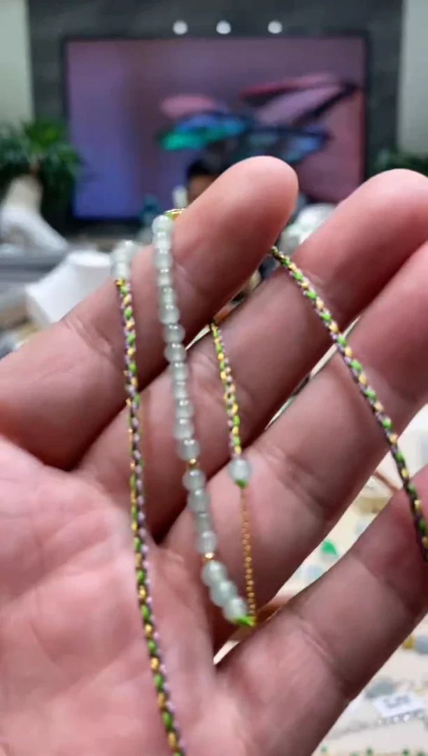 【闪购商品】翡翠手绳18K金镶嵌手绳