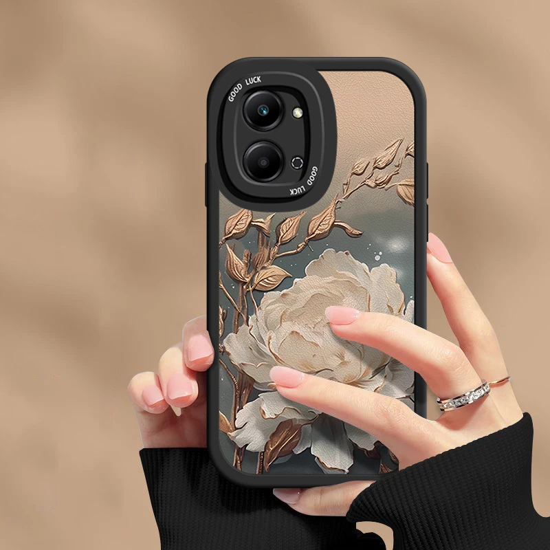 适用华为荣耀play7t手机壳女生honor高级感6tpro望舒金莲软壳pro