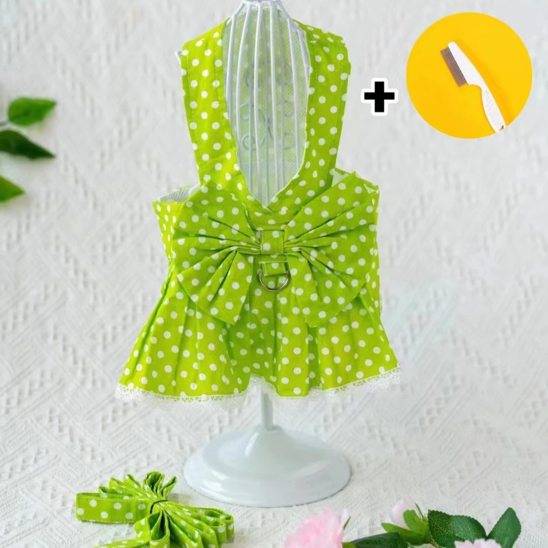 【萌神优品】高端私人定制绿色田园公主裙胸背带+送小面梳