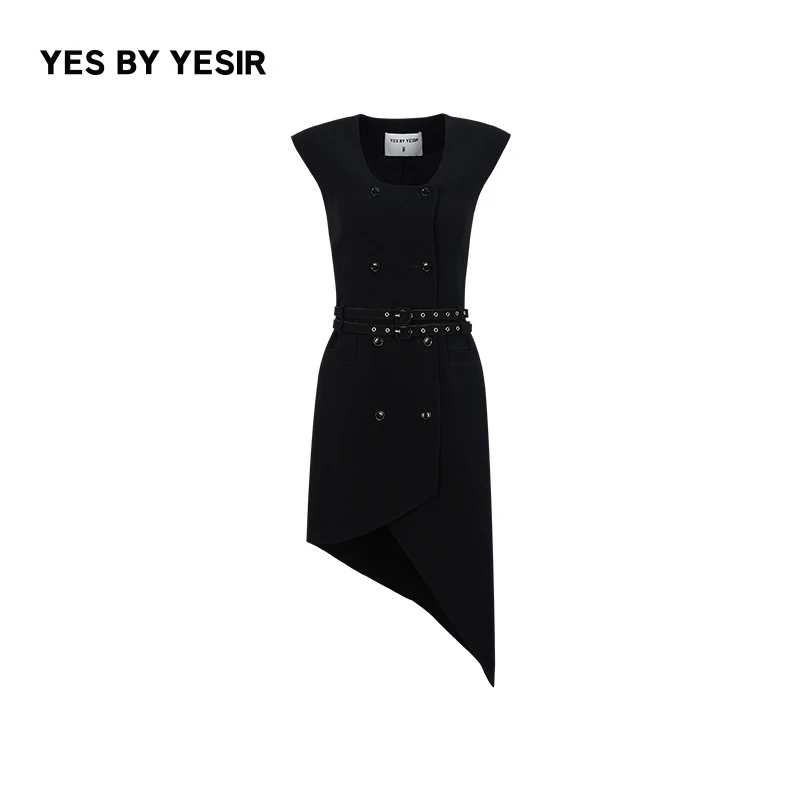 YES BY YESIR叶谦原创设计师春夏新款高冷分子双腰马甲连衣裙