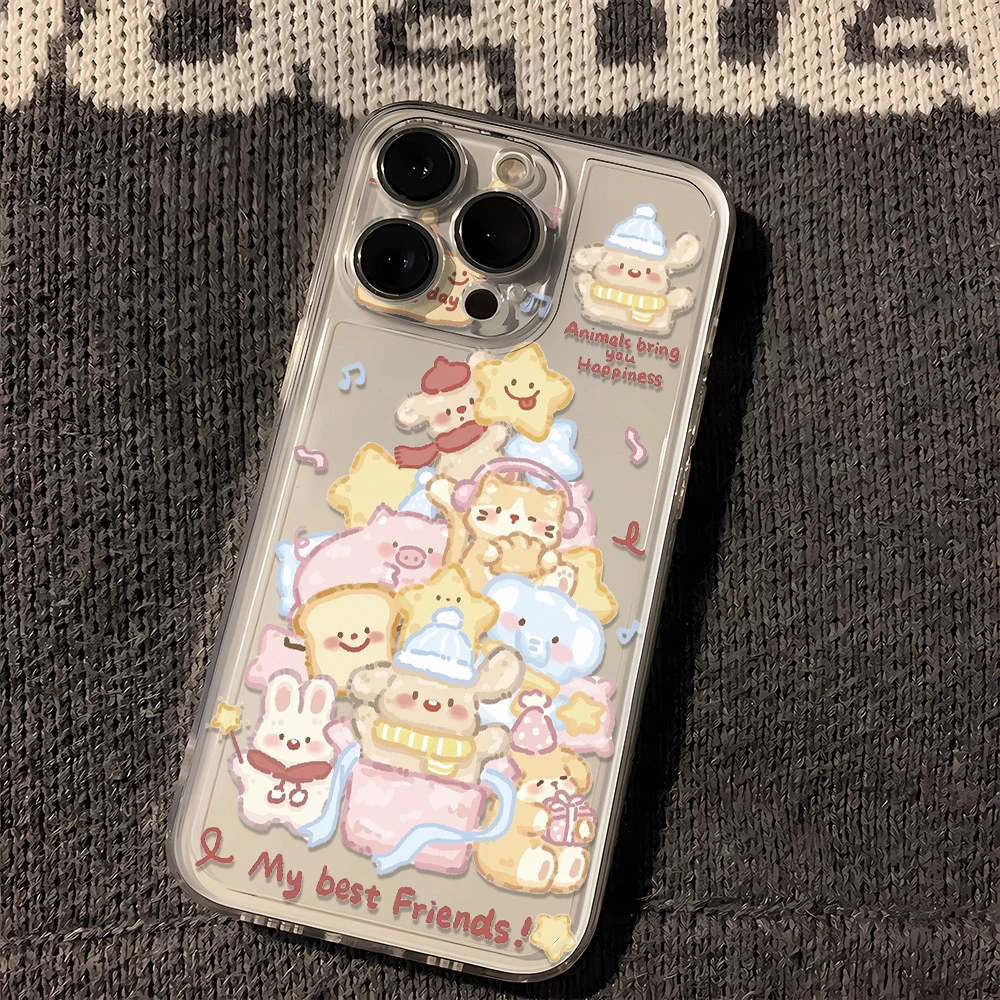 动物堆堆苹果oppo小米vivo华为iPhone15手机壳14promax太空13软12
