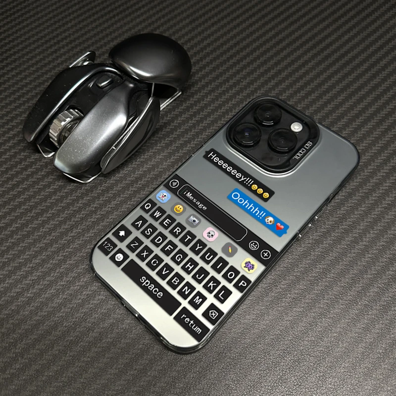 聊天窗口iphone15苹果手机壳14promax新款13pro创意12高级11黑银