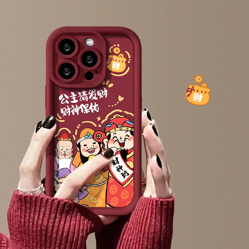 公主请发财适用苹果15手机壳iphone14promax肤感13/11硅胶7/8防摔