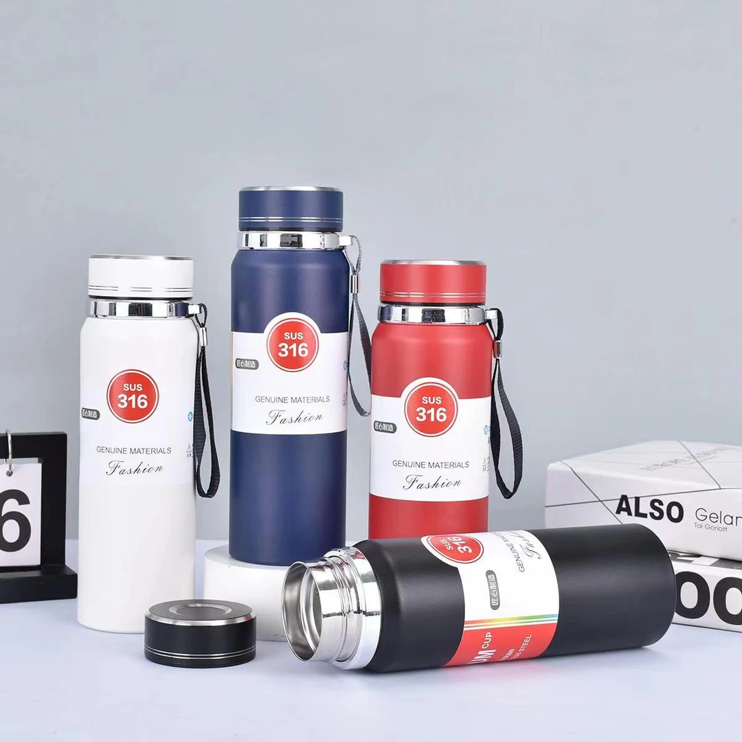 白色高档运动大容量太阳壶800毫升保温杯户外运动旅行茶水杯车载