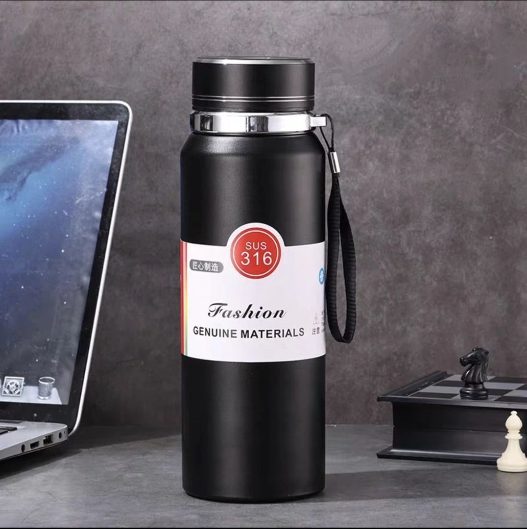 黑色运动大容量太阳壶800毫升保温杯旅行茶水杯保冷