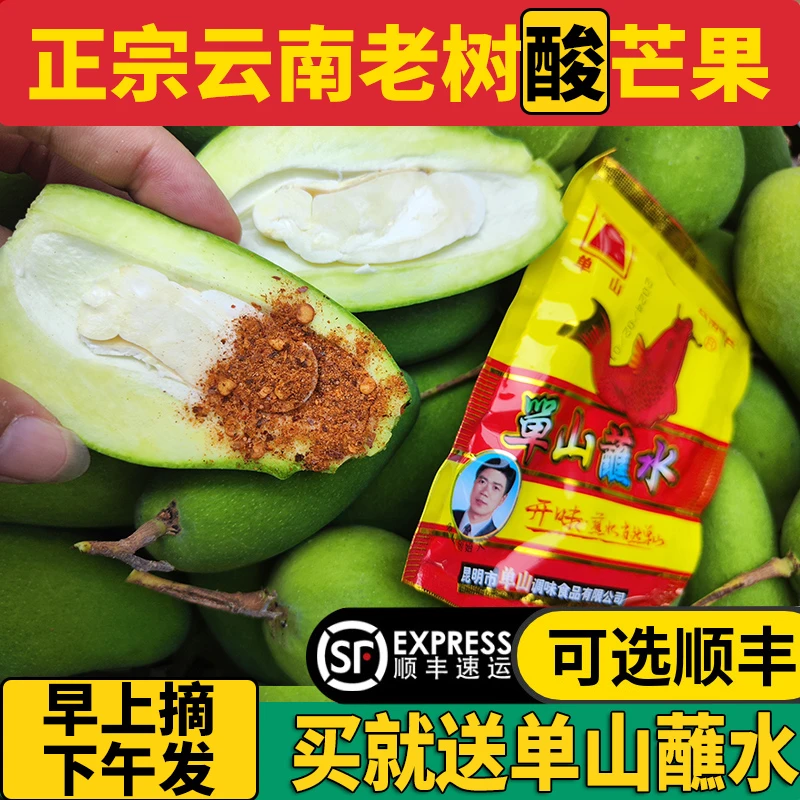 【顺丰】云南元江酸芒果三年芒果 生吃青芒果芽嫩酸辣脆爽 孕妇水果