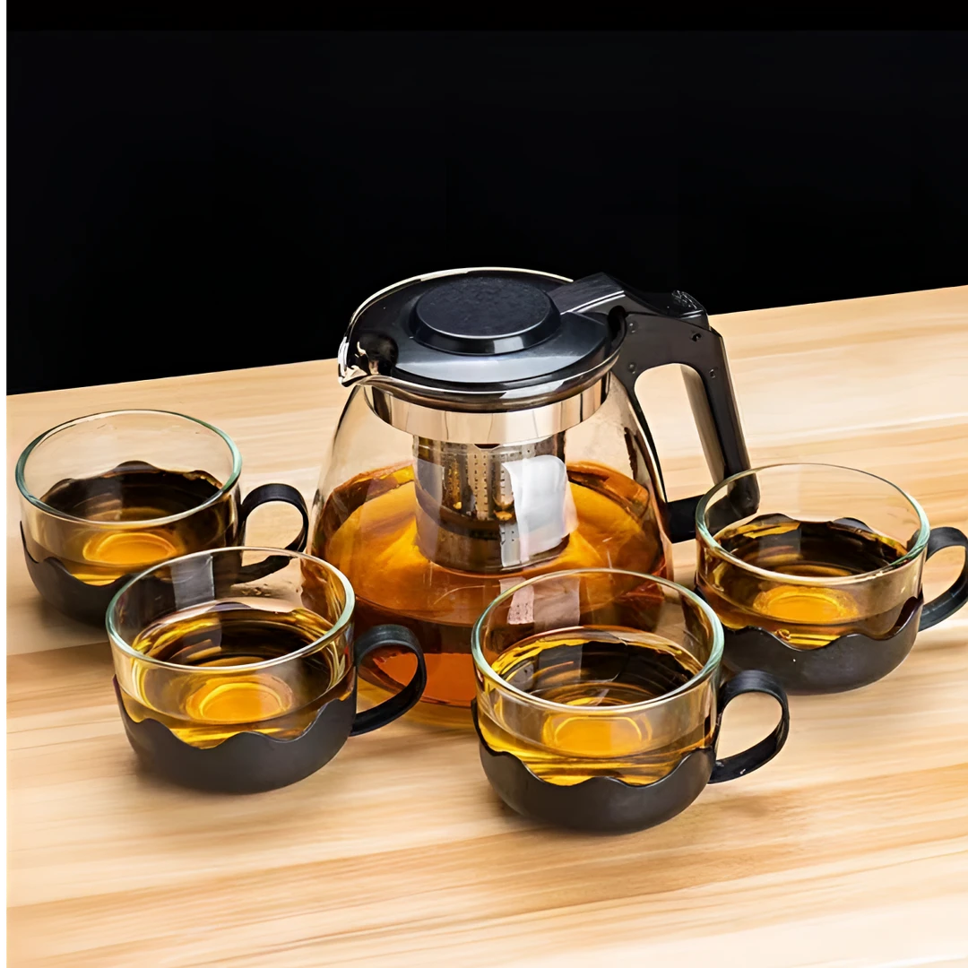 茶具一壶四杯包赔专用泡茶透明玻璃耐热家用大容量水杯过滤水壶