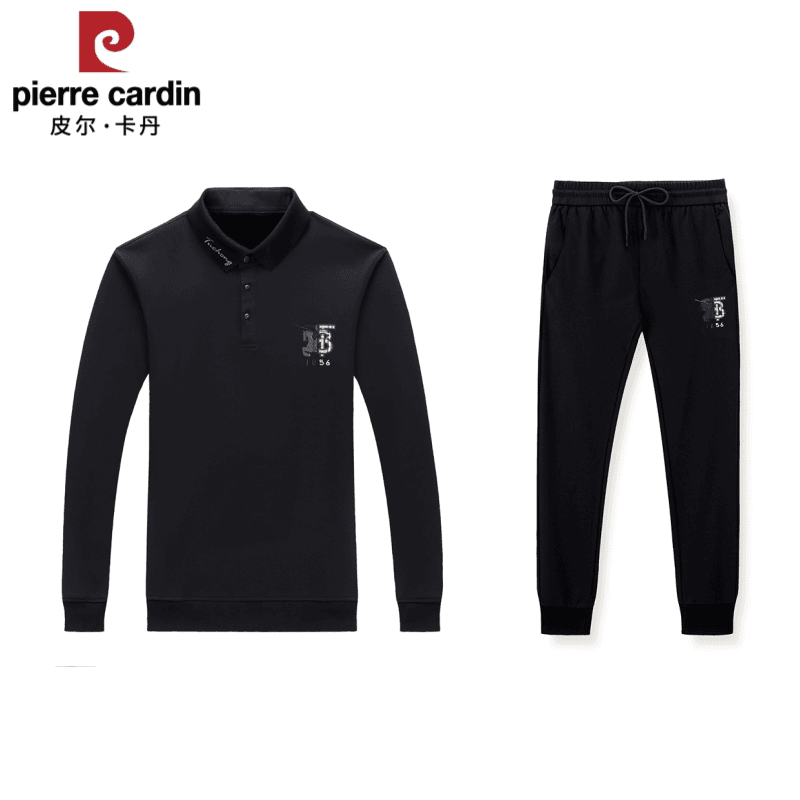 【皮尔卡丹】高端时尚休闲运动两件套春秋季套装男士长袖大码韩版
