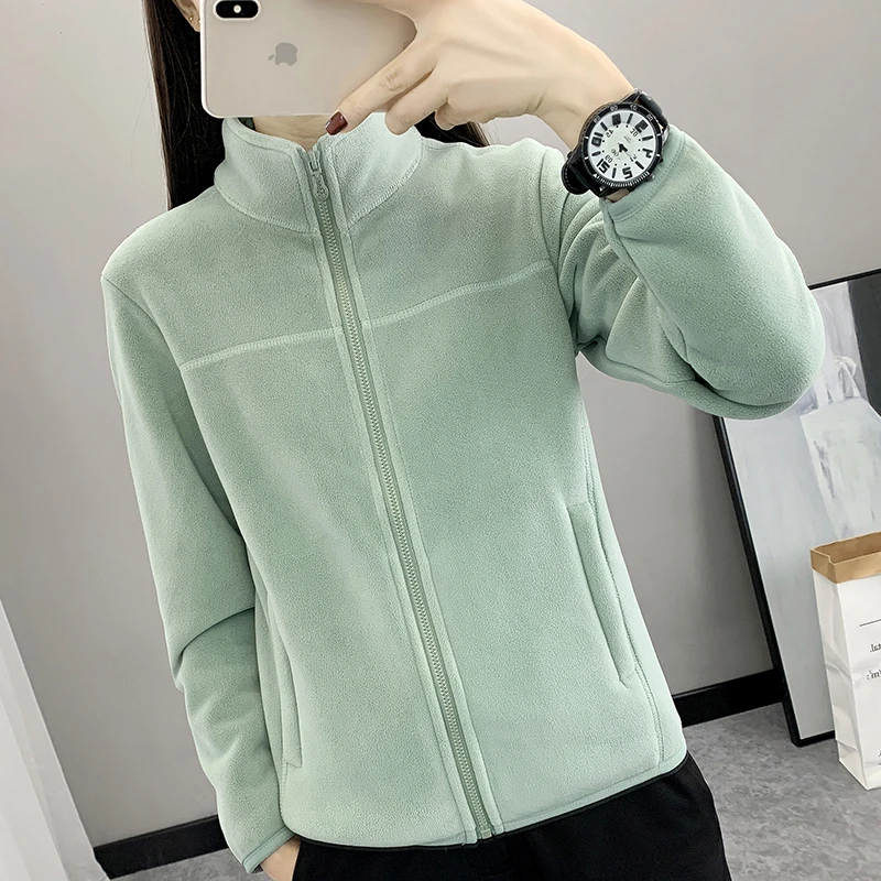 户外秋冬抓绒衣女加厚保暖卫衣摇粒绒情侣双面珊瑚绒小个子外套男