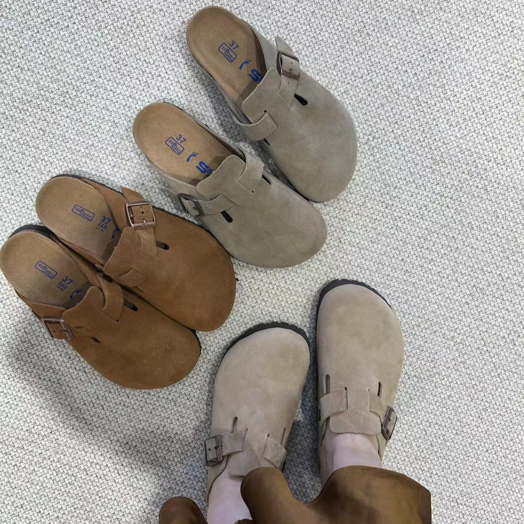 5cm包头拖真皮手工女鞋桑坡村博肯鞋夏季透气吸汗增高软底百搭