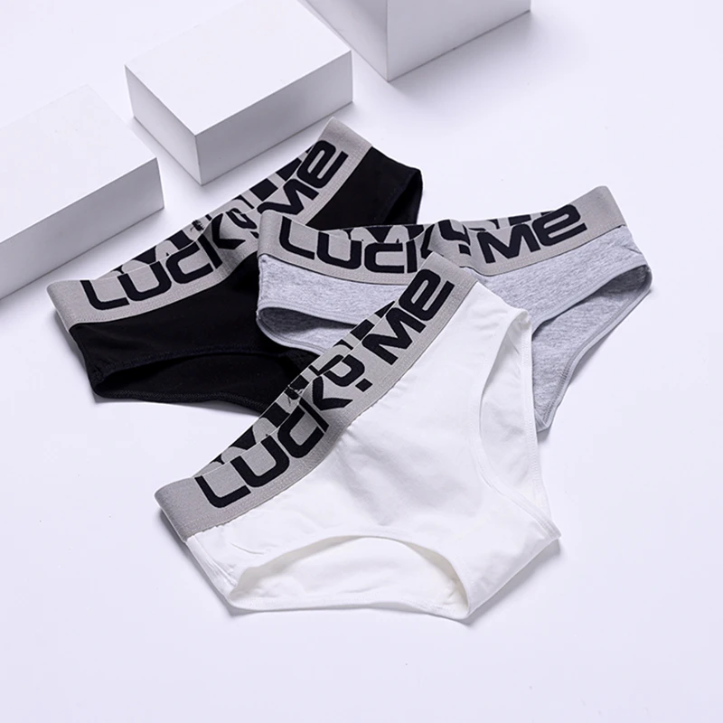 女士纯棉中性LE内裤中腰平角大码运动透气宽边潮流舒适三角裤裤衩