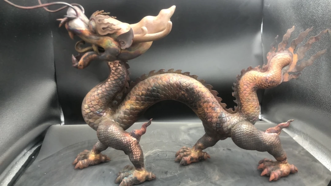 纯手工錾刻高端龙摆件全手工精美动物貔貅麒麟十二生肖老物件青龙