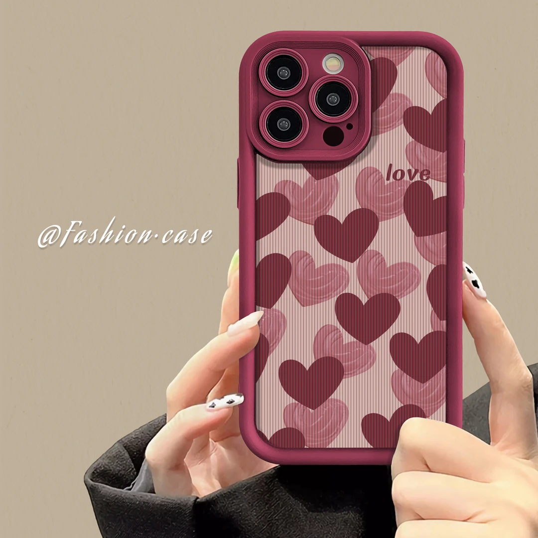 适用于苹果16华为OPPO小米VIVO创意时尚爱心潮LJ阶梯手机壳1F202