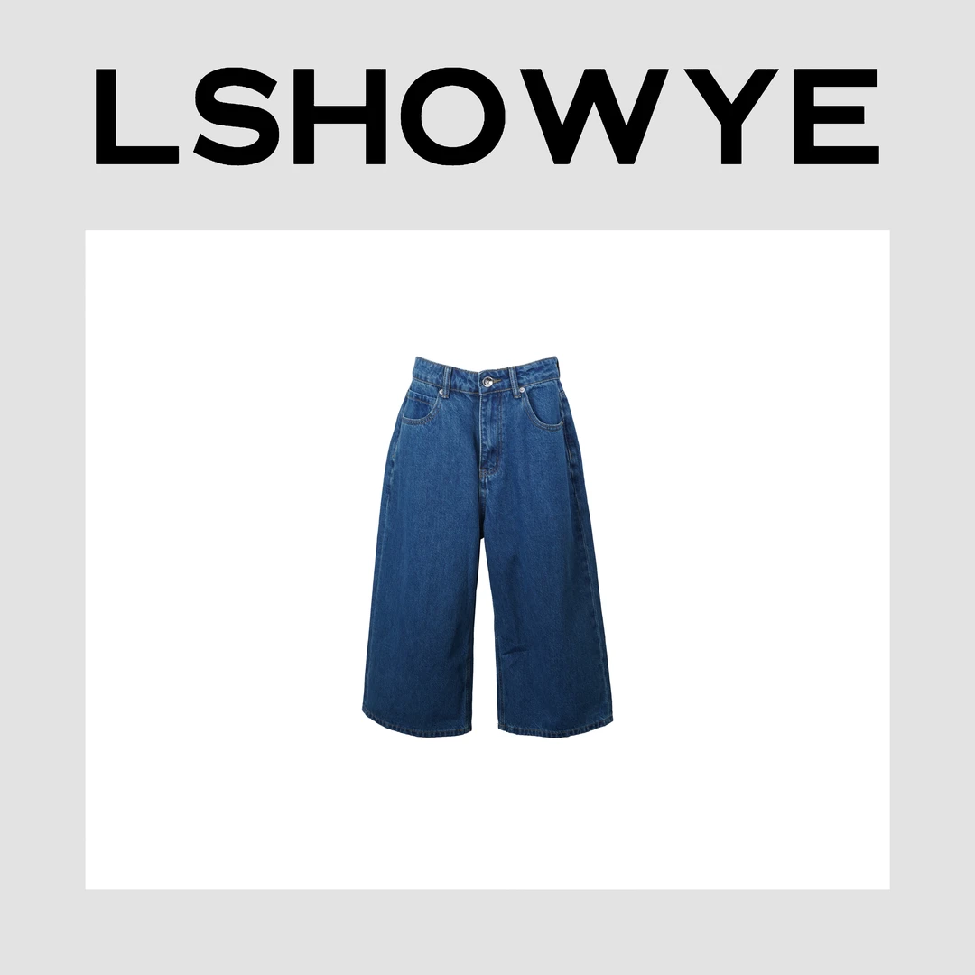 LSHOWYE｜阔腿七分牛仔短裤 C19389