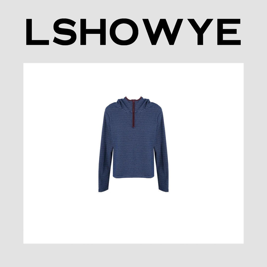 LSHOWYE｜ 美式条纹半拉链卫衣 AM103