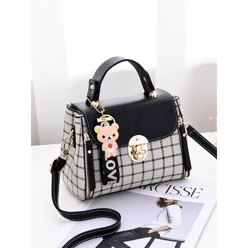 [送挂件大容量]包包女2025新款学生洋气韩版单肩斜挎手提包小方包