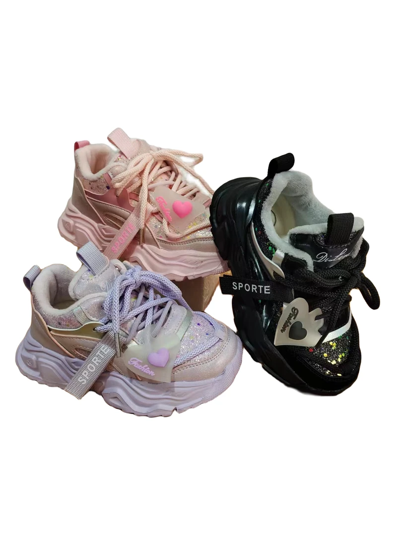 无运费险，HZQBH新款二棉运动鞋皮面魔术贴大童冬季EVA轻底8809，