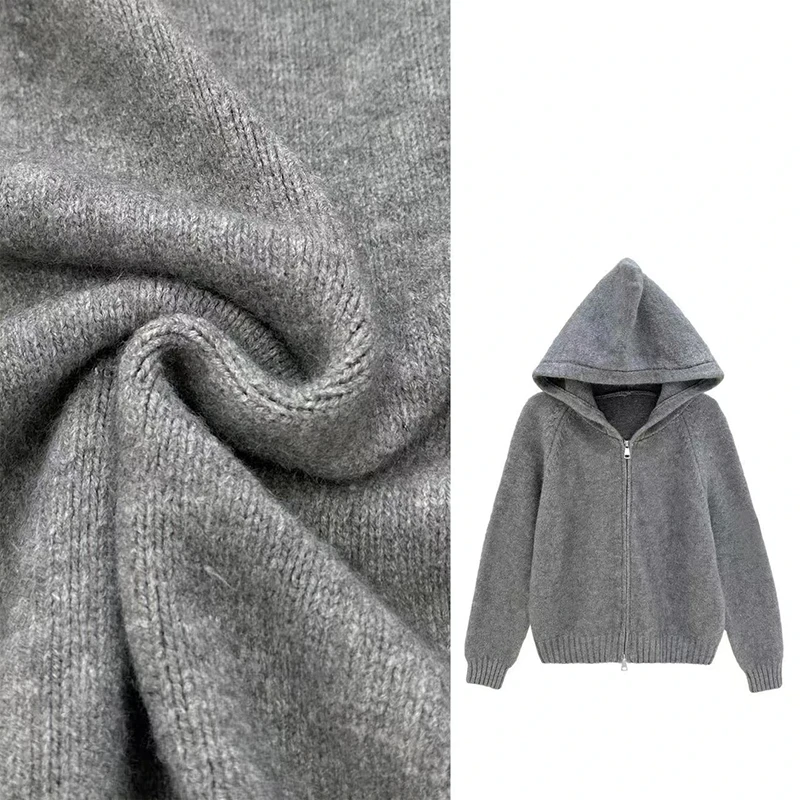 韩版慵懒风加厚连帽毛衣外套女2024秋冬新款时尚休闲宽松针织开衫