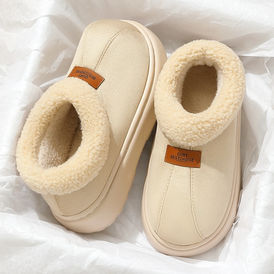 羽起雪地靴女冬季加绒加厚2025新款厚底防水防滑加绒包跟棉鞋外穿