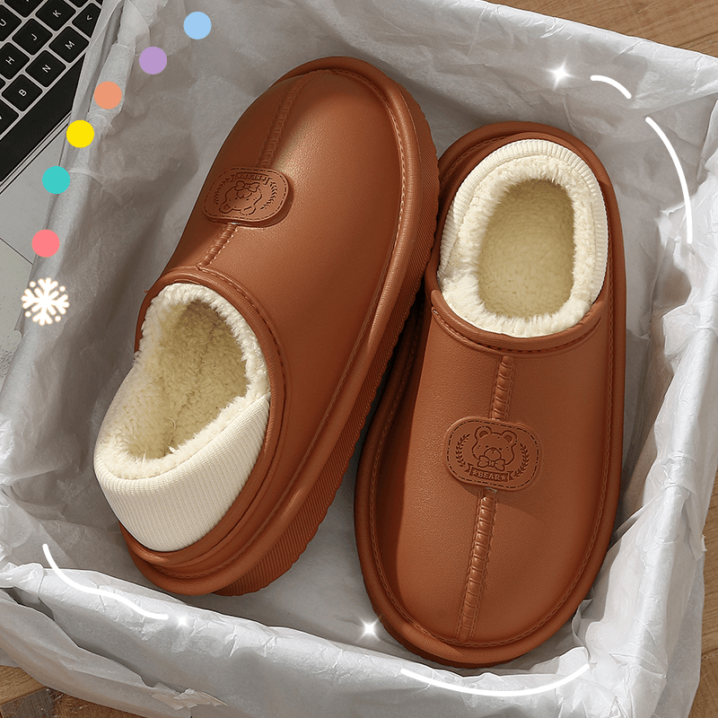 包跟棉拖鞋女士冬季2023新款保暖室内家居家用包跟防水棉鞋男外穿
