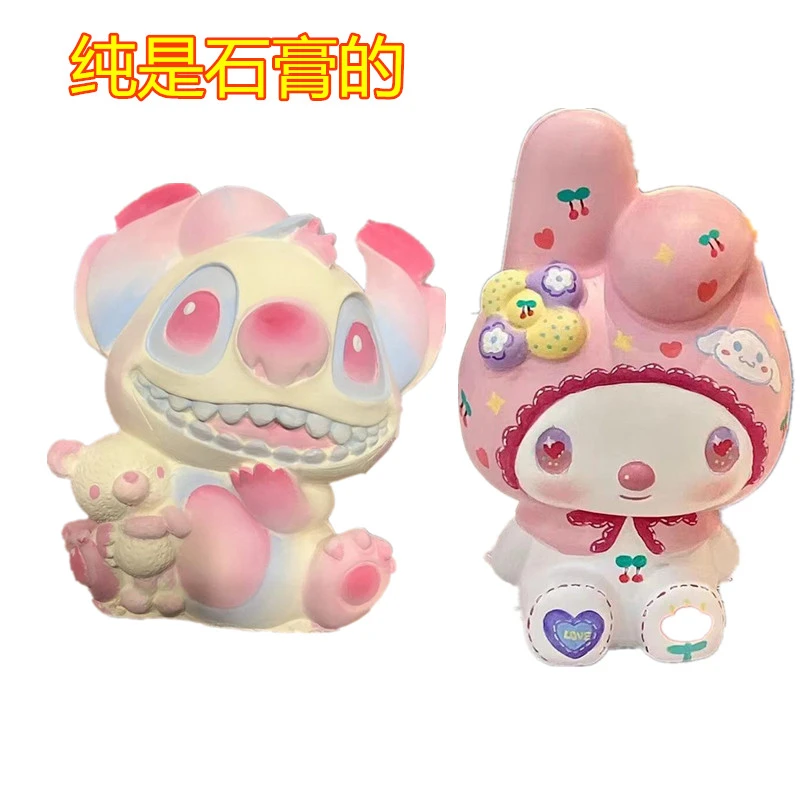 真石膏娃娃大号白坯儿童彩绘创意手工diy涂色史迪仔公仔卡通涂色