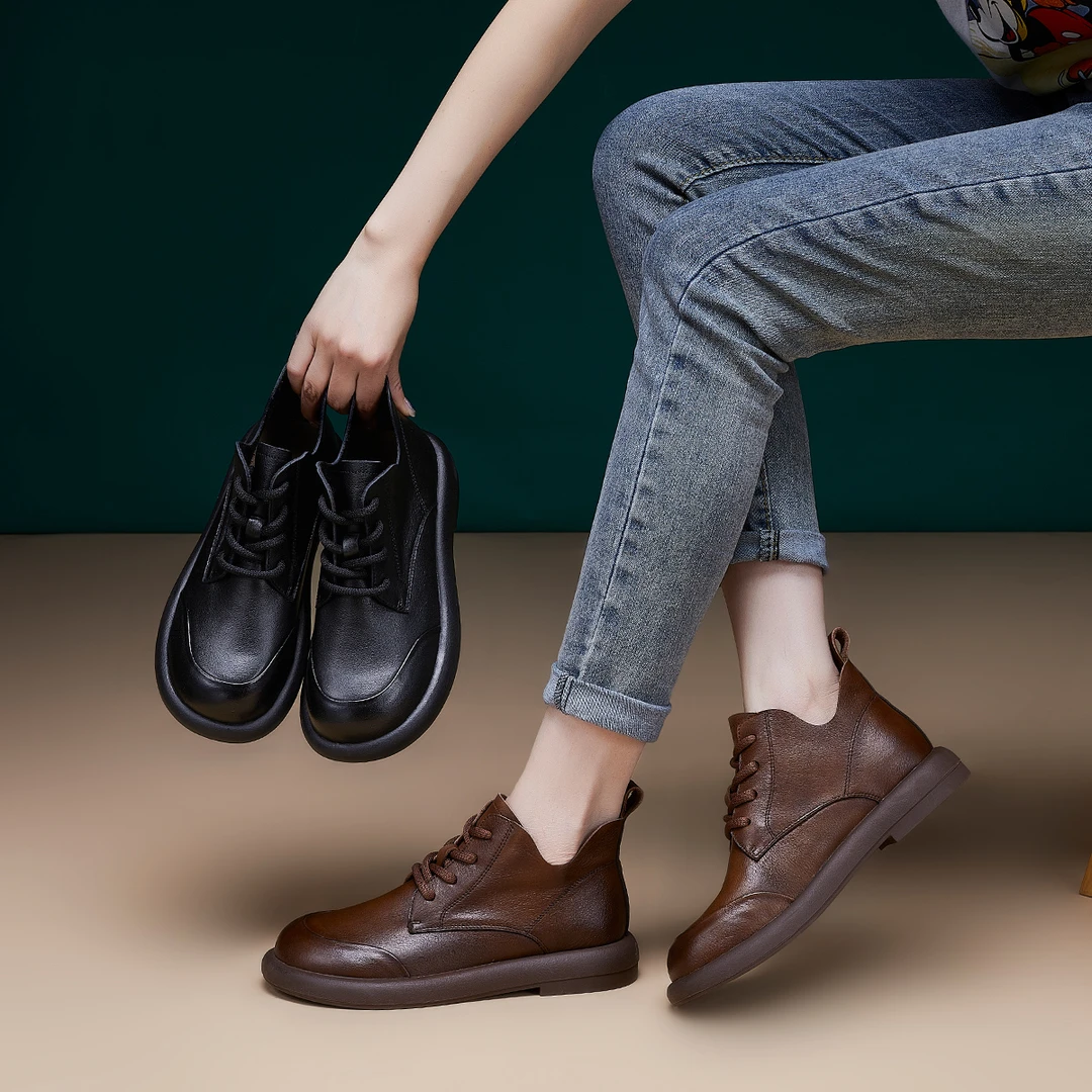 [男女同款情侣鞋]Oulisasi头层牛皮马丁靴英伦风2024软底软面保暖