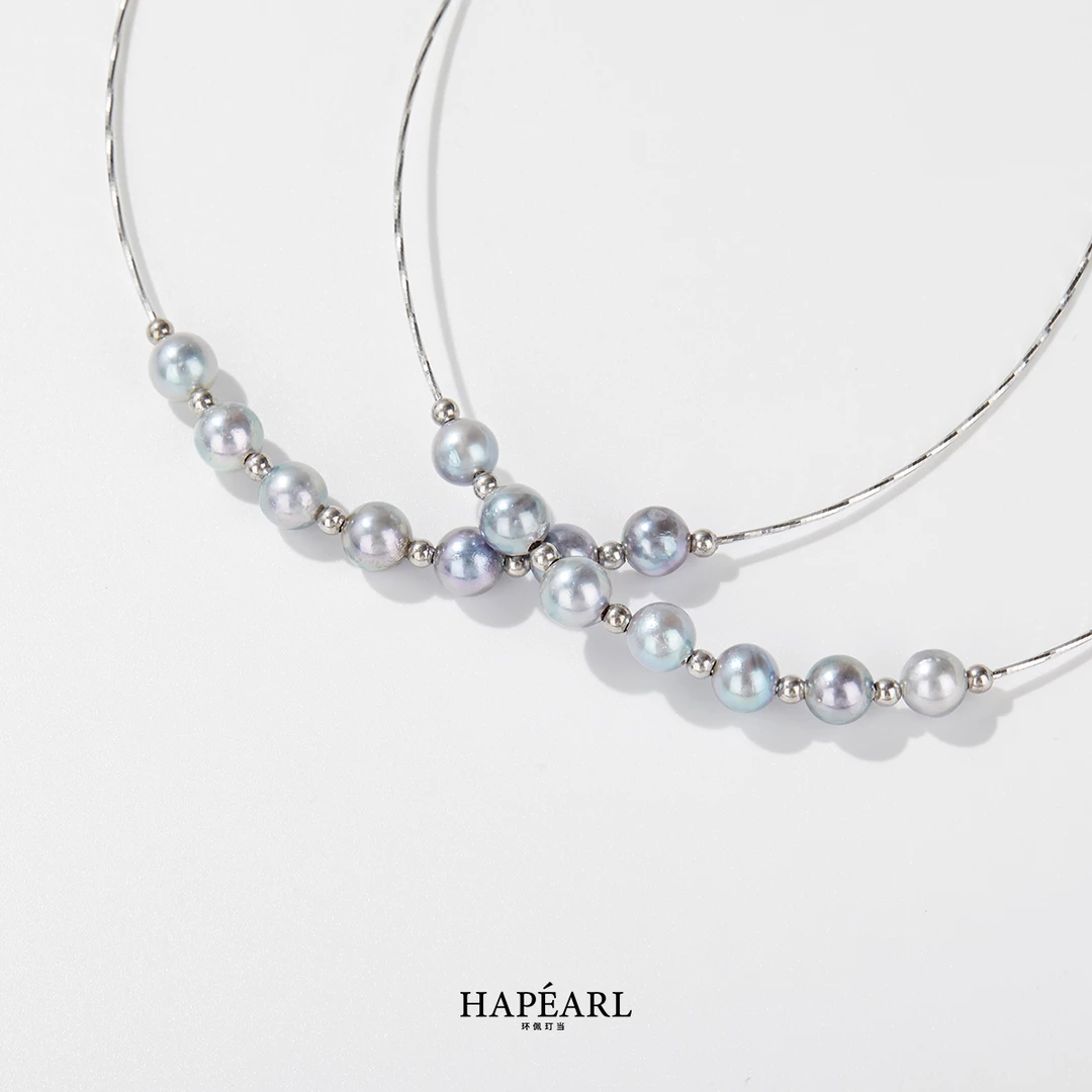 环佩玎当S925银重工天然海水真多麻项链欧若风约7-8mm（多样性发1）