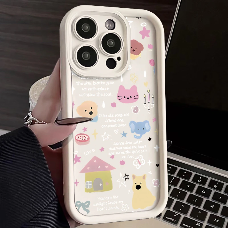 壳玛仕英文猫狗适用苹果15/14手机壳iPhone14promax软13pro12/11x