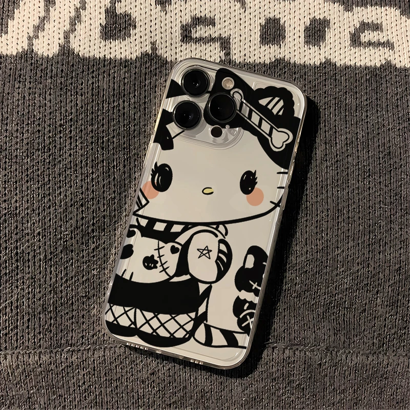 黑暗KT猫iphone15p苹果14pro手机壳华为vivo小米oppo荣耀透明软女