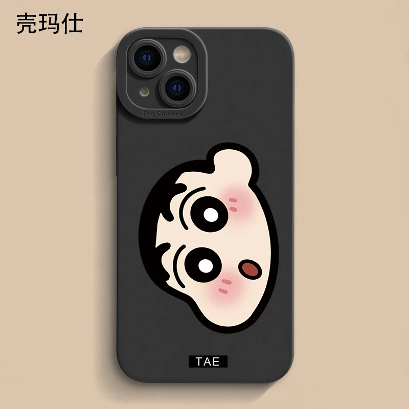 壳玛仕大头小新适用iPhone15苹果12/13软壳14promax手机壳11xr/8p