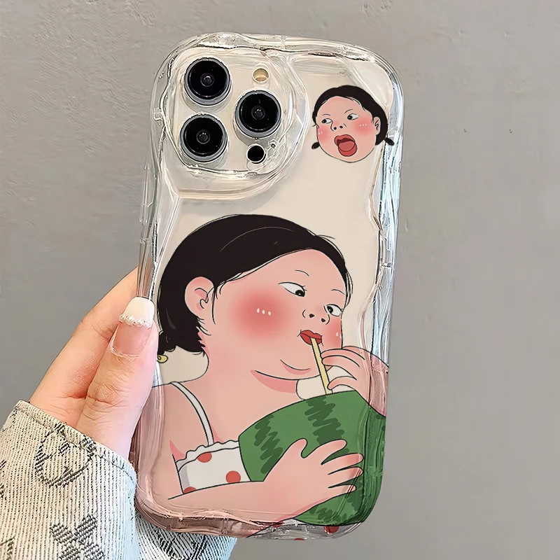 西瓜女孩苹果15Plus手机壳13软壳iPhone14Pro/6/12防摔xs/xr/8p/7