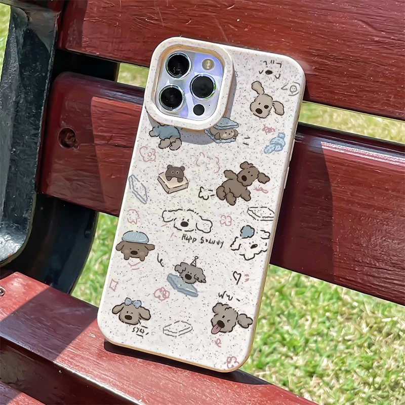 可爱小狗iPhone15/14Promax手机壳14/13Pro小麦款12/7plus防摔8软